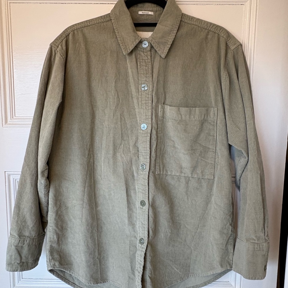 Abercrombie & Fitch Women’s Oversize Corduroy Button-Up Shirt